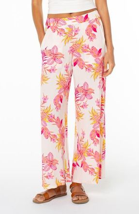 Roxy Midnight Avenue Floral Wide Leg Pants in Dew at Nordstrom, Size Xx-Large