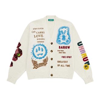 Barrow Barrow - Cardigan met Meerkleurige Grafische Prints - Heren - Truien - Veelkleurig - Maat: XS Wol
