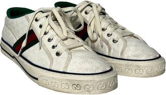 Gucci Mens Canvas Tennis 1977 GG Low-Top Sneaker (Authentic Pre-Loved)