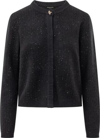 Fabiana Filippi Cardigan - Dames - Vesten - Blauw - L - Pailletten - Truien & Vesten