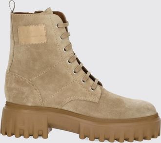 Hogan Combat boots H700 in pelle scamosciata con suola dentellata