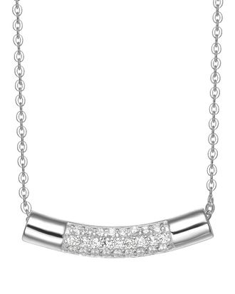 Genevive Silver Cz Pendant Necklace