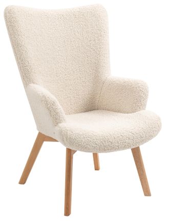 Nordlys Scandinavian Style Wooden Leg Lounge Chair in White