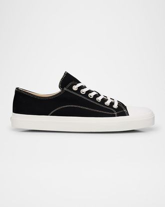Moschino Mens Canvas Low-Top Sneakers