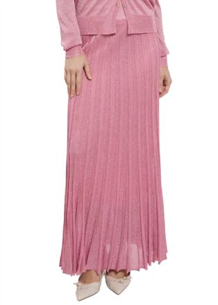 Maison Lurex Womens Pleated Skirt In Malabar Rose