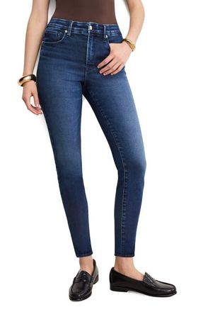 Good American Soft-Tech Good Legs Frayed Skinny Jeans in Indigo1068 at Nordstrom, Size 00