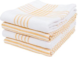 KAF Home Kaf Home Monaco Relaxed Casual Cotton Slubbed Kitchen Towel Set Of 4
