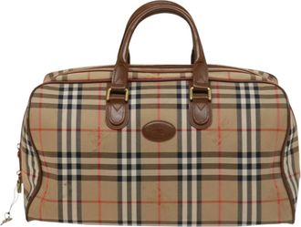 Burberry Nova Check Beige Canvas Travel Bag (Pre-Owned)