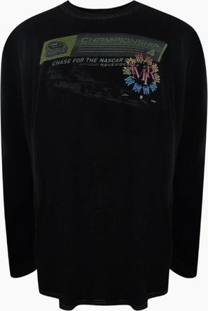 Amiri Mens Amiri Stacked Circle Logo Black Long Sleeve T-Shirt - Size: 38