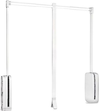 Emuca Emuca - Colgador Abatible Para Armario Sling, Ancho Regulable 450-600mm, Acero Y Pl&aacute;stico, Pl&aacute;stico Blanco