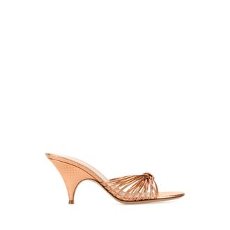 Gianvito Rossi Mal&egrave; Mules - female - Gianvito Rossi - Heeled Mules - Orange - 7 UK - Shoes