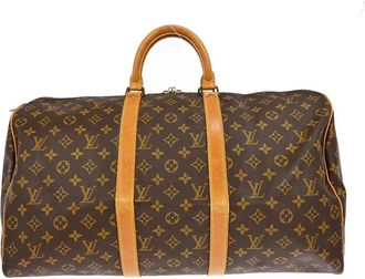Louis Vuitton Pre-owned Weekend Bags, female, Brown, Size: ONE SIZE Louis Vuitton Monogram Keepall Travel Bag