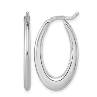 Diamond2Deal 14K Gold Polished 2.6mm Oval Shape Hoop Earrings