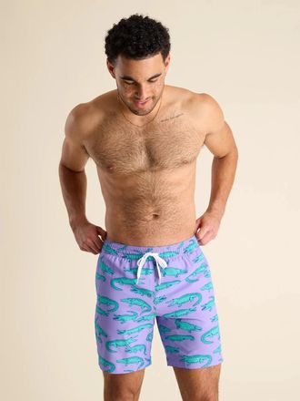 Chubbies The Gem Glades Swim Trunk Mens Purple Alligator Brief Lined JZZ1034