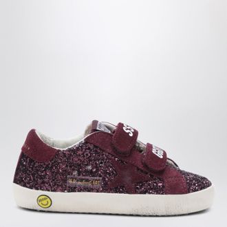 Golden Goose Sneaker Old School in glitter bordeaux