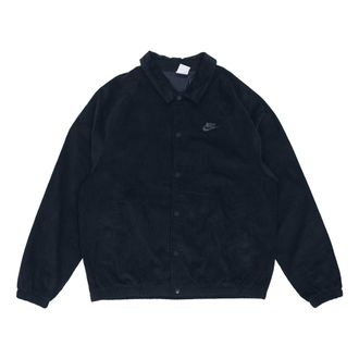 Nike Mens Nike Stack logo Casual Corduroy Jacket Autumn Black DO2323-010
