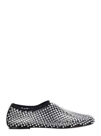 Strategia Silver Colored Ballet Flats With All-Over Rhinestone Embellishments In Fabric Woman