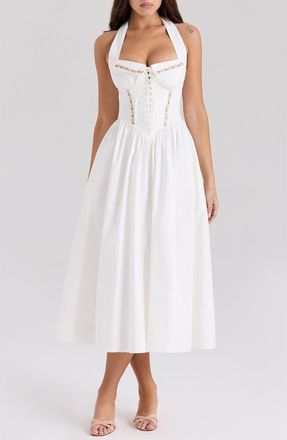 House of CB Floral Dress in White at Nordstrom, Size X-Small