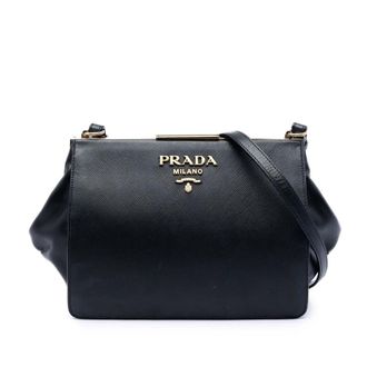 Prada Pre-owned Prada Saffiano and City Calf Light Frame Crossbody Ladies 94EMKRTWVBN1Z4OR
