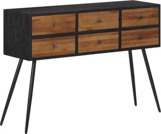 vidaXL Console Table with Drawers 116x30x76 cm Solid Reclaimed Teak vidaXL