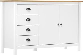 vidaXL Vidaxl - Mesita De Noche Hill Madera Maciza De Pino Blanco 130x40x80 Cm