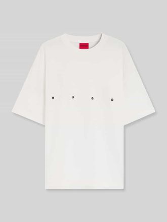 HUGO BOSS Oversize T-Shirt mit R&uuml;cken-Print Modell DARISO in Weiss, Gr&ouml;&szlig;e XXL