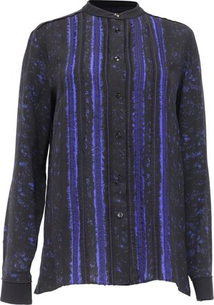 Proenza Schouler Printed Long Sleeve Blouse in Black Silk