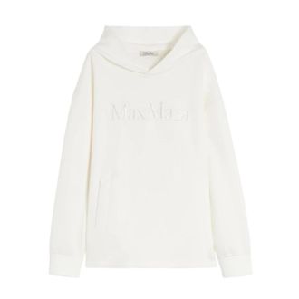 Max Mara Jersey Sweatshirt - Dames - Hoodies - Wit - S - Katoen - Hoodies & sweatvesten