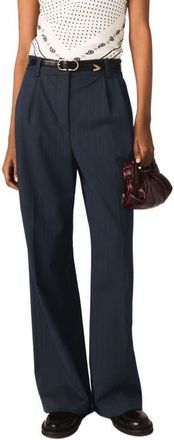 Maje Striped suit trousers in Navy at Nordstrom, Size 38 Eu