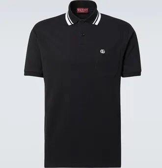 Gucci GG Web cotton-blend polo shirt