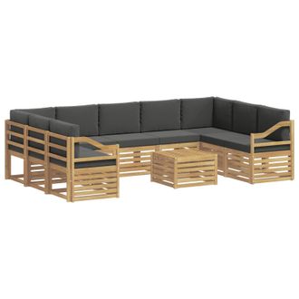 vidaXL Conjunto De Sof&aacute;s De Exterior 10 Uds. Blanco Y Antracita Vidaxl