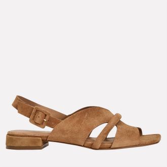 Andr&eacute; Assous Womens Journee Sandal In Caramel Suede
