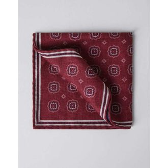 Brunello Cucinelli MenS Red Silk Pocket Square