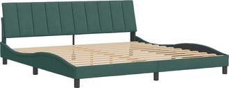 vidaXL Vidaxl - Estructura Cama Sin Colch&oacute;n Terciopelo Verde Oscuro 200x200 Cm