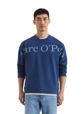 Marc O'Polo Sweatshirt MARC OPOLO, Herren, Gr. L, blau (iris ink), Sweatware, Obermaterial: 100% Baumwolle, regular fit, Rundhals, B&uuml;ndchen, Sweatshirts Sweatshir
