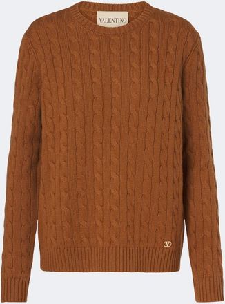 Valentino Pullover VLogo in cashmere a trecce