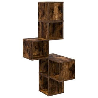 vidaXL Estante De Esquina De Pared Roble Ahumado 48 X 48 X 120 Cm Vidaxl
