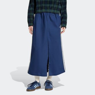 adidas Sweatrock ADIDAS ORIGINALS MIDI SKIRT, Damen, Gr. XS, blau (night indigo), Obermaterial: 97% Baumwolle, 3% Elasthan, R&ouml;cke Sweatrock