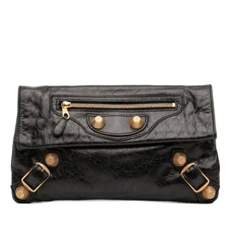 Balenciaga Pre-owned Clutches, female, Black, Size: ONE SIZE Pre-owned Motocross Giant 21 Envelope Clutch