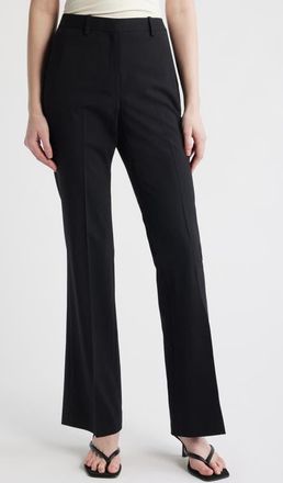 Theory Stretch Wool Trousers in Black at Nordstrom, Size 16