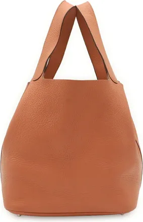 Herm&egrave;s Salmon Pink Taurillon Clemence Leather Handbag Tote Bag (Pre-Owned)
