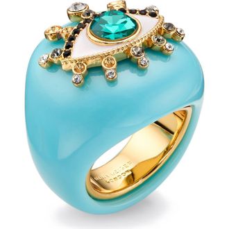 Kurt Geiger Evil Eye Dome Cocktail Ring in Turquoise at Nordstrom Rack, Size 8