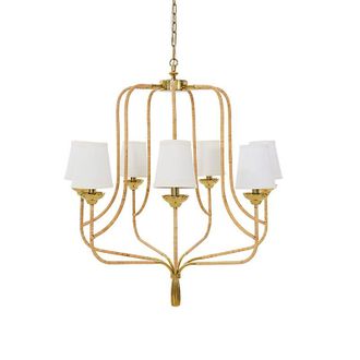 Ballard Designs Regina 7-Light Chandelier with Tall Shades - Ballard Designs