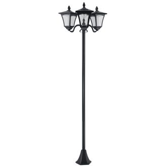 OUTSUNNY Farol Solar De Jard&iacute;n De 3 L&aacute;mparas, Poste De Acero Inoxidable, 120 L&uacute;menes (led), 51,5 X 47 X 182,5 Cm, Resistente Al Agua Ip44, Para Jard&iacute;n O Balc&oacute;n