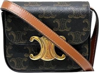 Celine Pre-owned Cross Body Bags, female, Brown, Size: ONE SIZE Pre-owned Mini Claude PVC Shoulder Bag