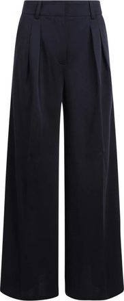 Max Mara Broeken Natale - Dames - Wijde Broeken - Blauw - XS - Wol - Broeken