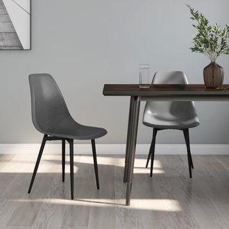 vidaXL Sillas De Comedor 2 Unidades Gris Pp Vidaxl