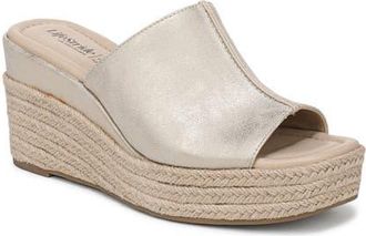 Life Stride Haute Espadrille Platform Wedge Slide Sandal in Platino Gold at Nordstrom, Size 9.5