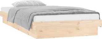 vidaXL Estructura De Cama Led Sin Colch&oacute;n Madera Maciza 90x200 Cm Vidaxl