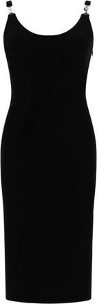 Versace Black Scoop Neck Midi Dress